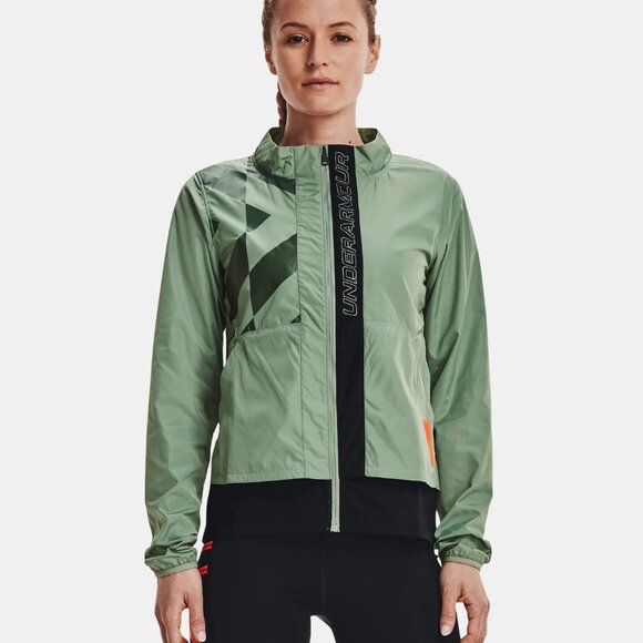 Under Armour Women's M UA Run Anywhere Laser Jacket Green Lightweight 1365639 - Picture 9 of 12